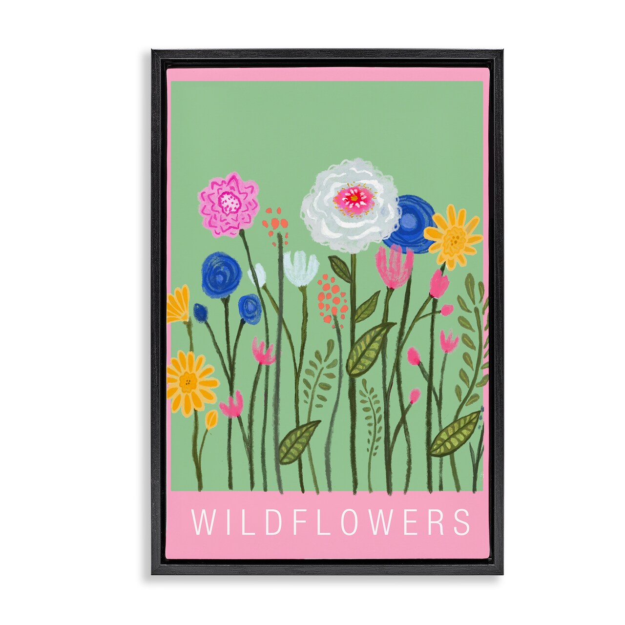 Stupell Industries Wild Flowers with Pink Border Floating Frame, design by Elizabeth Medley